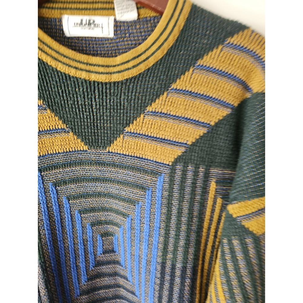 Vintage 80's UNION PIER SPORTSWEAR Men's Multicolor Crew Neck Pullover Size L - Picture 3 of 7